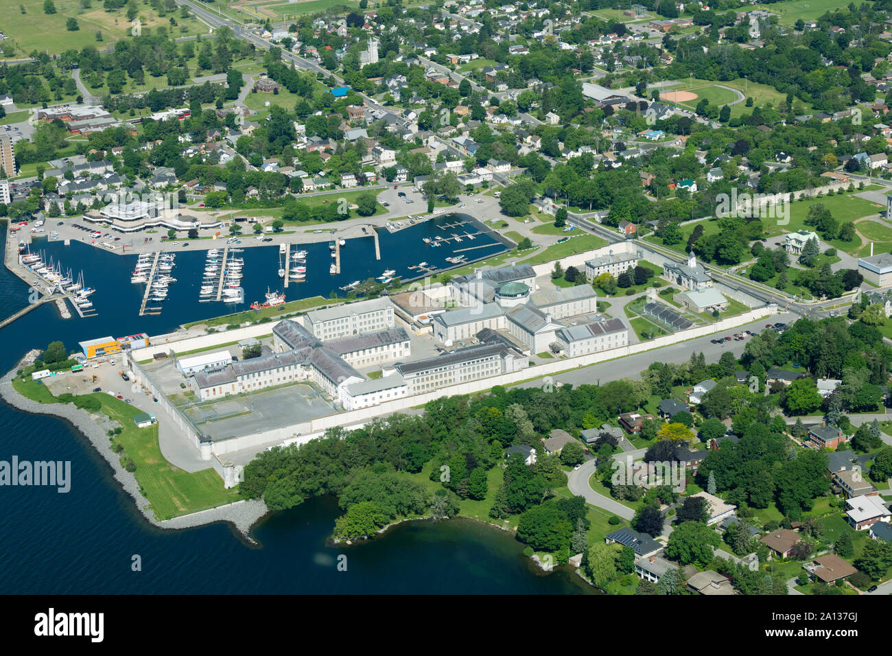 Vista aerea del penitenziario di Kingston, Ontario Foto Stock