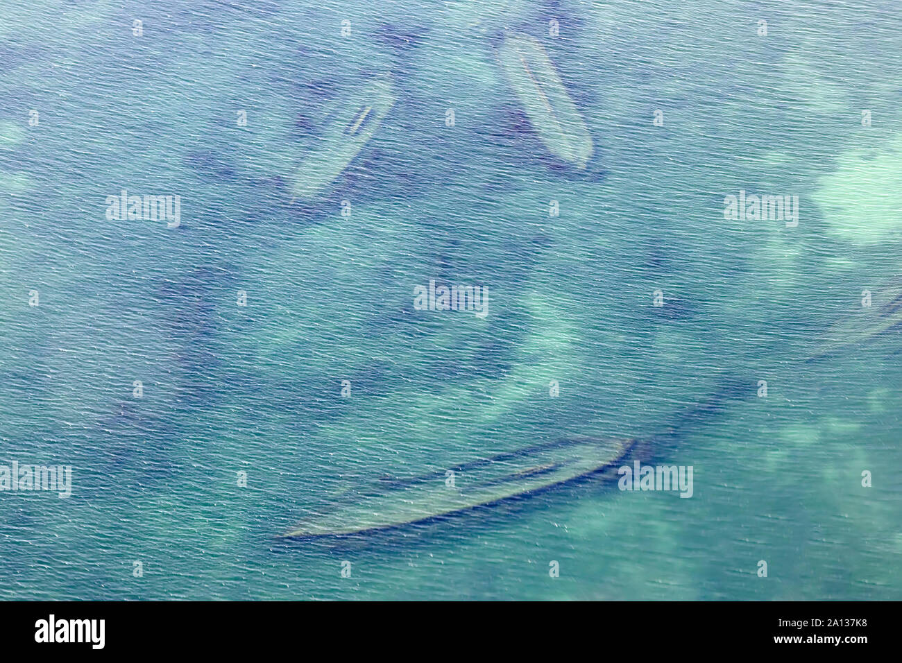 Vista aerea di naufragi, St Lawrence Seaway Foto Stock