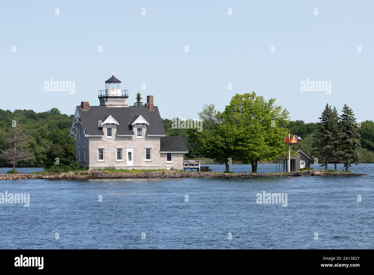 Sister Island Lighthouse, St Lawrence River, New York Foto Stock