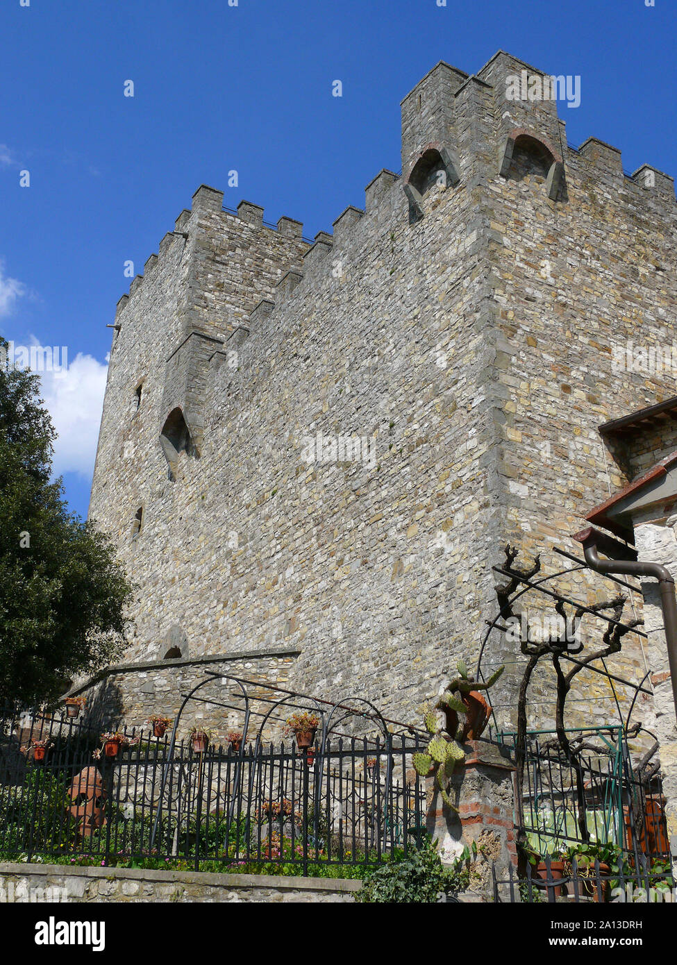 Rocca, Castellina in Chianti e Chianti, Monti del Chianti, Colline del Chianti, Toscana, Italia, Europa Foto Stock