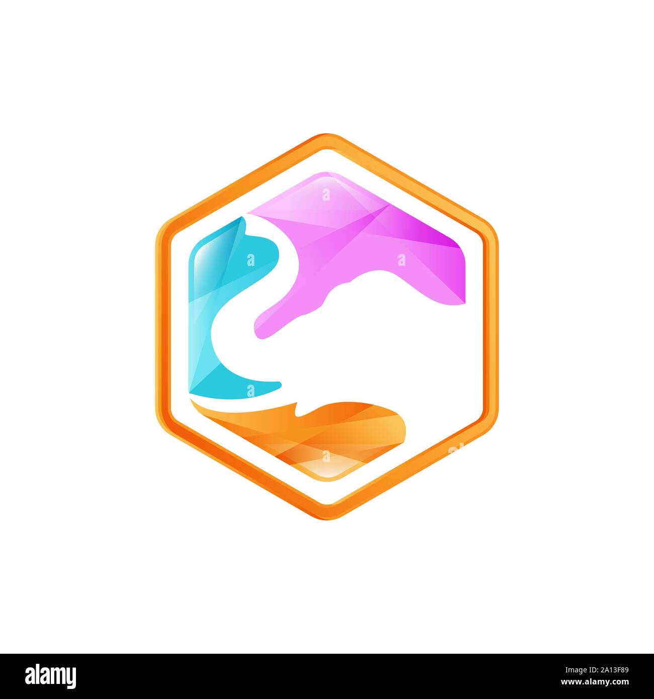 Elephant lo spazio negativo stile vettore logo. Gli animali lo spazio negativo stile design. Animale disegno vettoriale Illustrazione Vettoriale