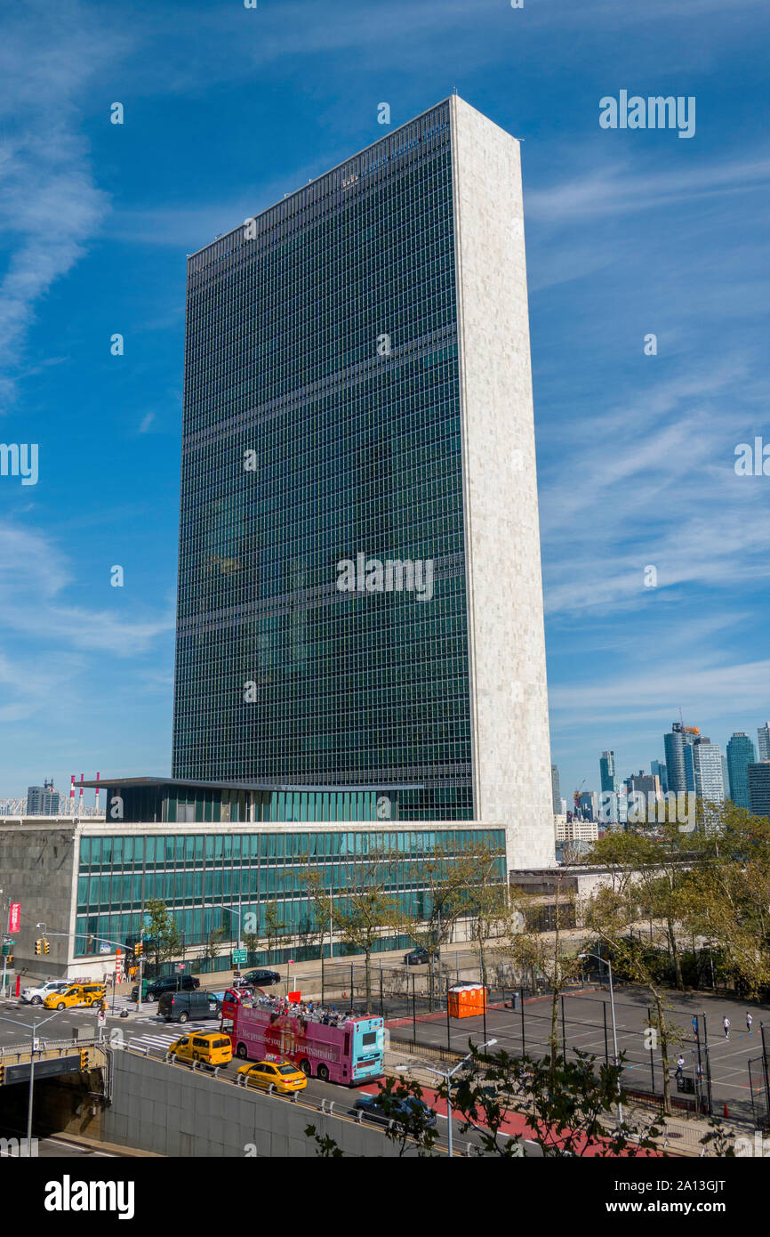 Sede centrale delle Nazioni Unite Building di New York City, Stati Uniti d'America Foto Stock