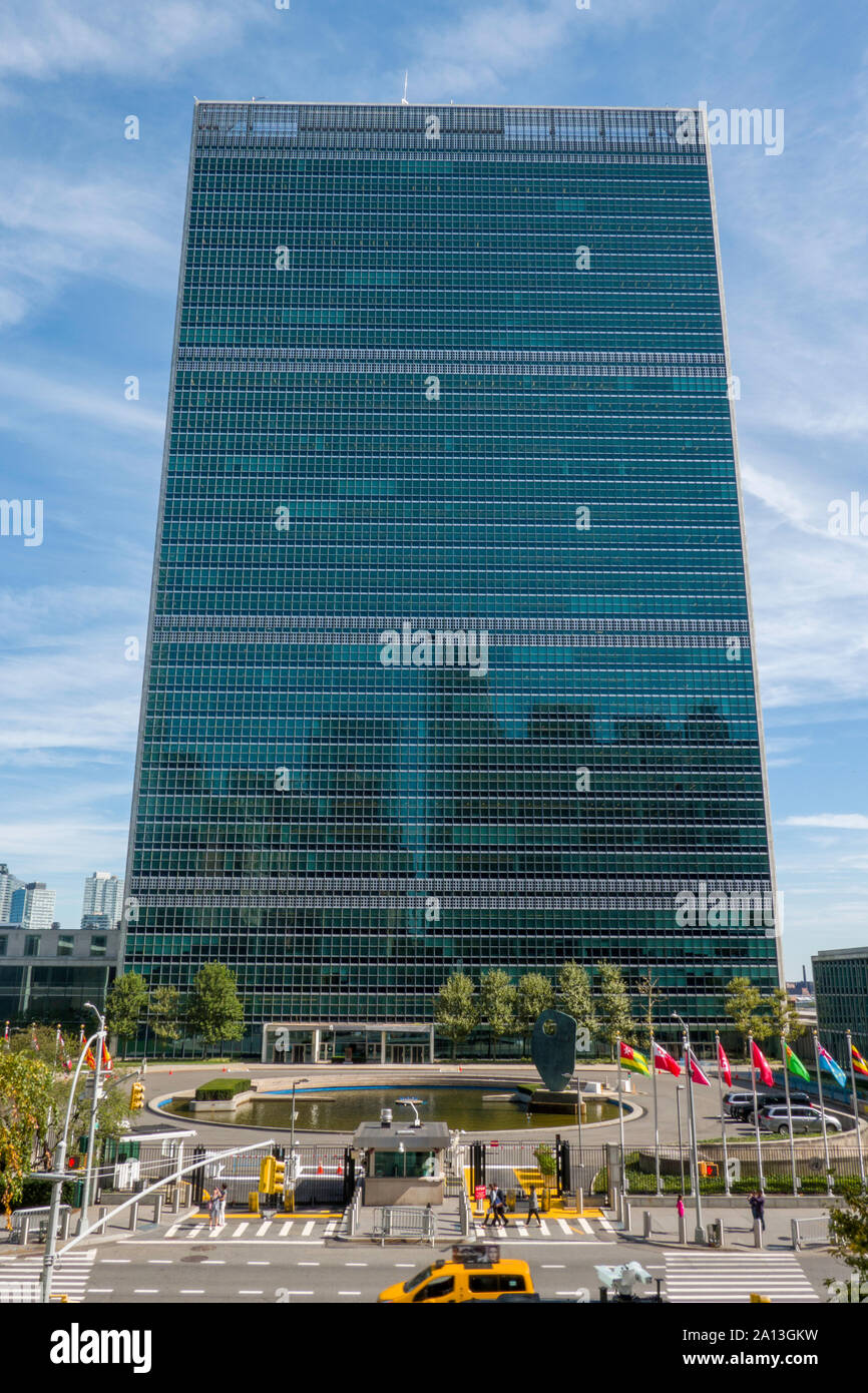Sede centrale delle Nazioni Unite Building di New York City, Stati Uniti d'America Foto Stock