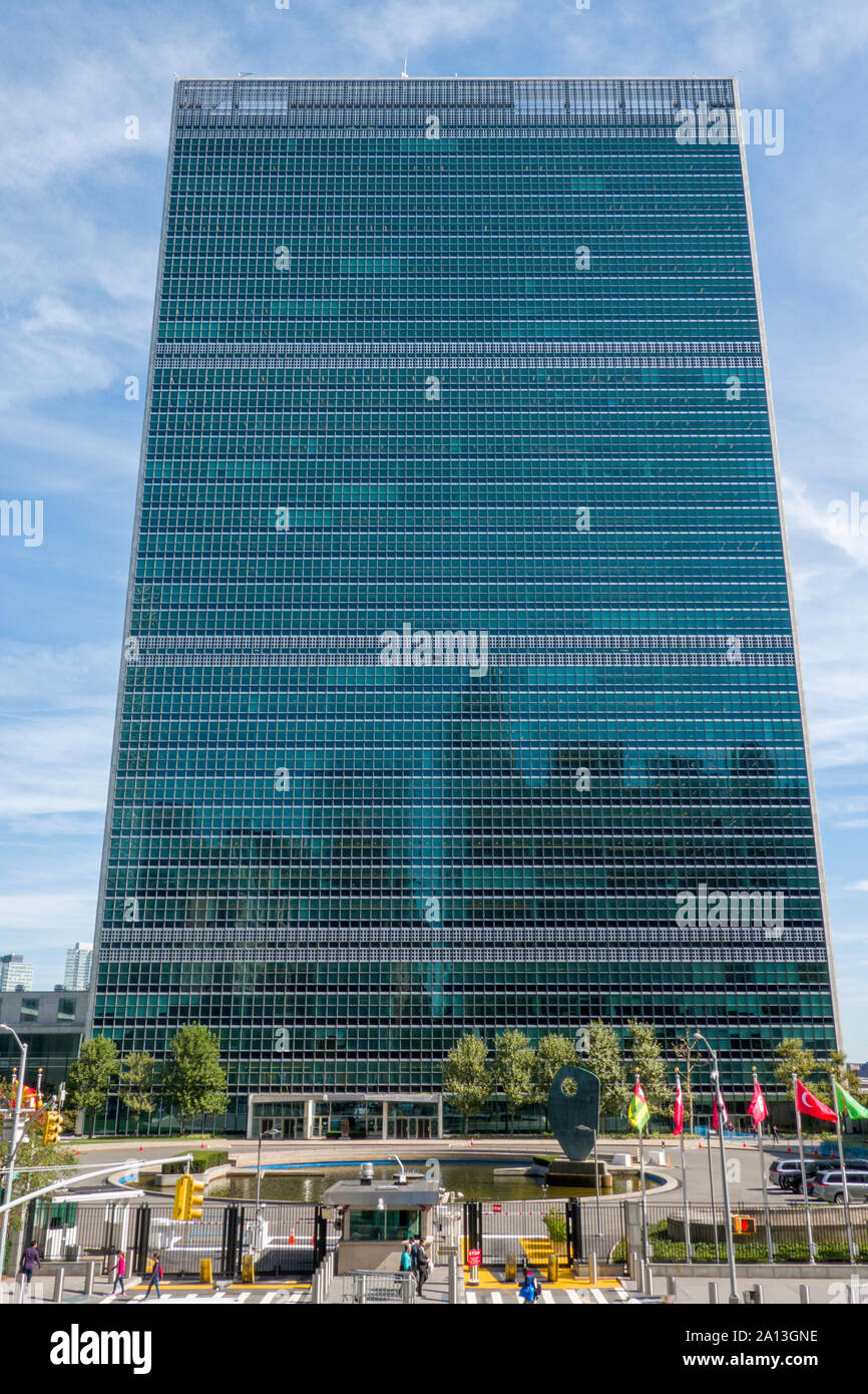 Sede centrale delle Nazioni Unite Building di New York City, Stati Uniti d'America Foto Stock
