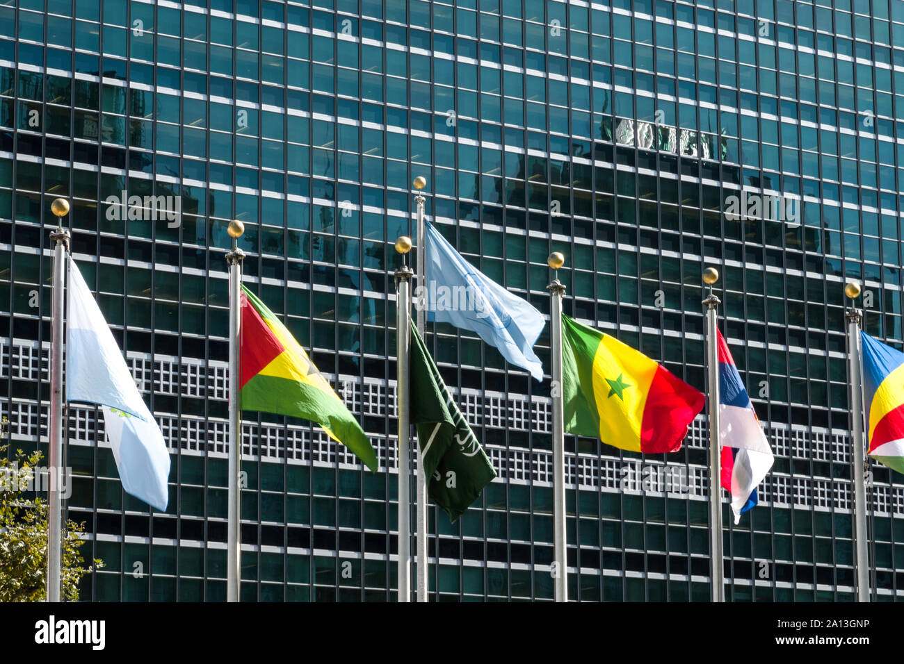 Sede centrale delle Nazioni Unite Building di New York City, Stati Uniti d'America Foto Stock