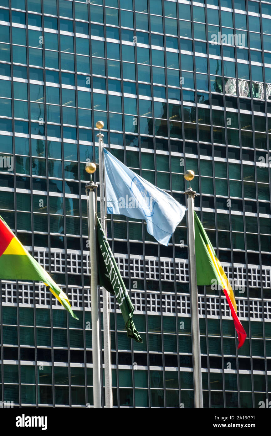 Sede centrale delle Nazioni Unite Building di New York City, Stati Uniti d'America Foto Stock