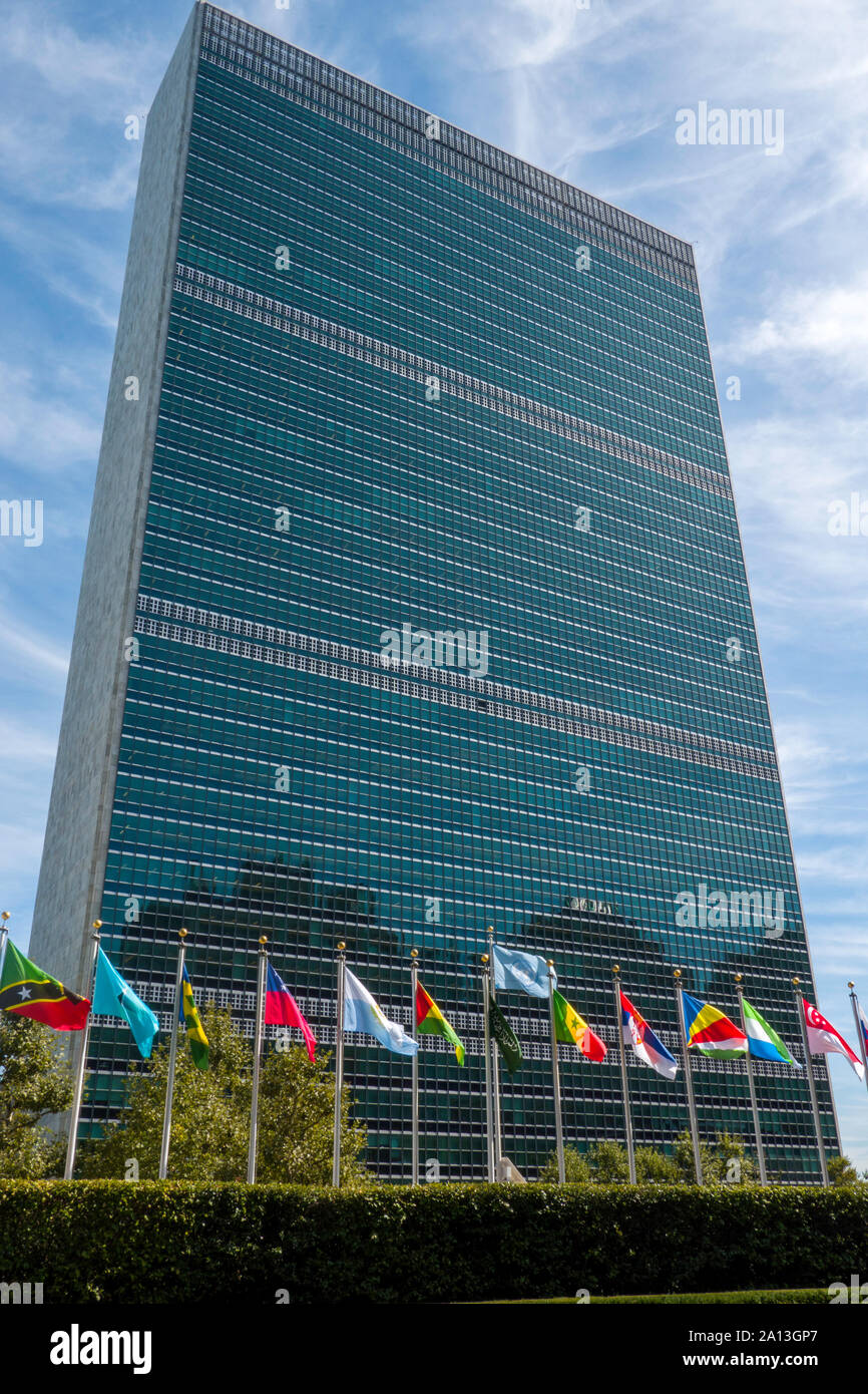 Sede centrale delle Nazioni Unite Building di New York City, Stati Uniti d'America Foto Stock