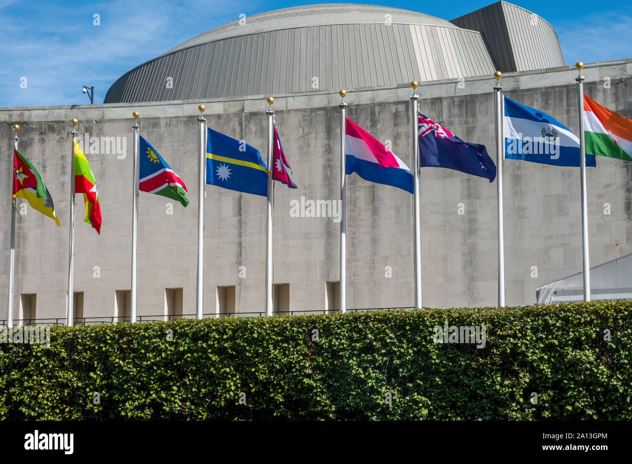 Sede centrale delle Nazioni Unite Building di New York City, Stati Uniti d'America Foto Stock
