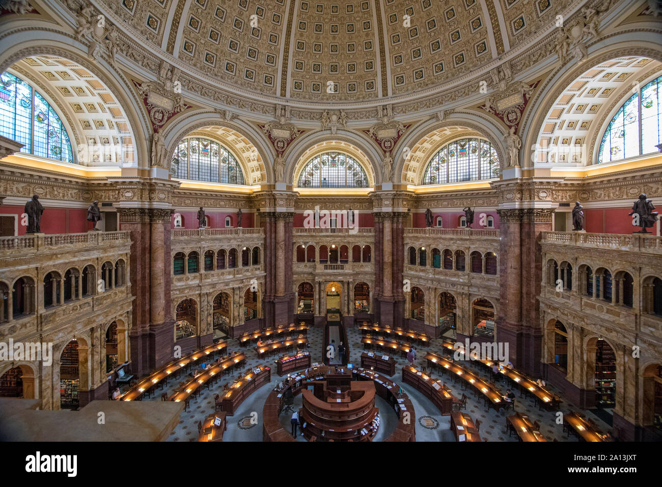 Sala lettura nella biblioteca del Congresso a Washington DC Foto Stock