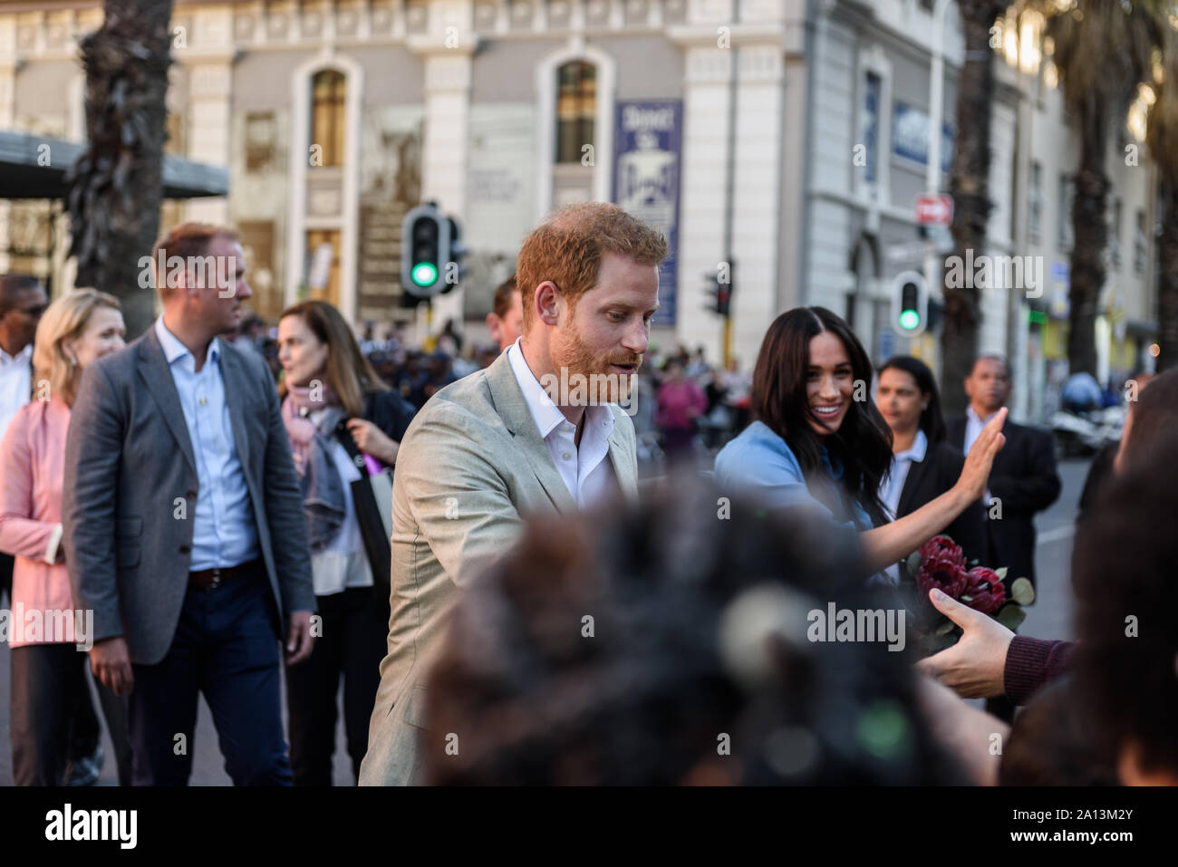 British Royal giovane principe Harry e Meghan Markle, il Duca e la Duchessa di Sussex, visita a Cape Town, Sud Africa, in visita ufficiale Foto Stock