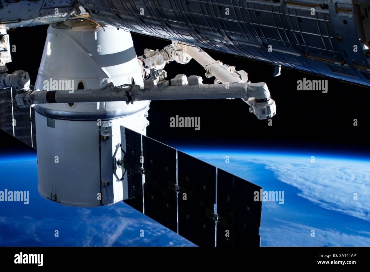 Separare il modulo spaziale, sul terreno.Gli elementi di questa immagine sono state arredate dalla NASA Foto Stock