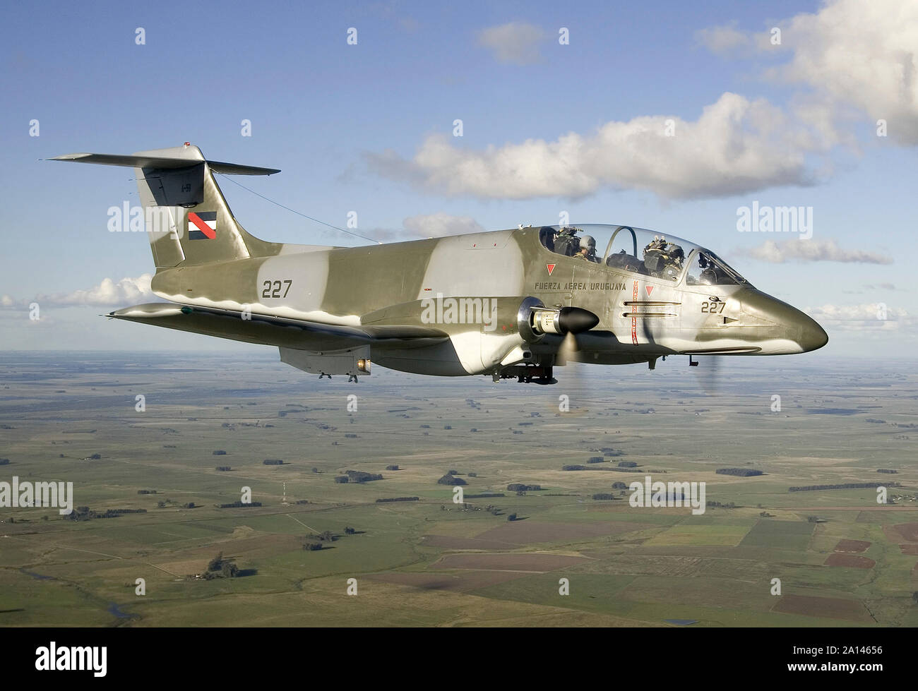 Un IA-58 Pucara aeromobili di teh Uruguayan Air Force. Foto Stock