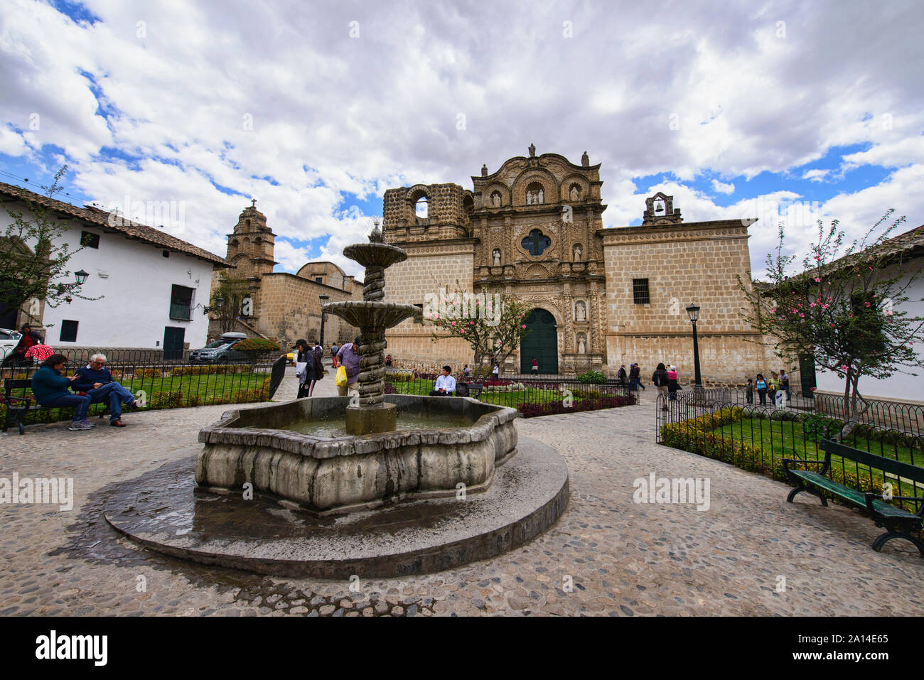 Lo stile Barocco Cajamarca cattedrale, Cajamarca, Perù Foto Stock