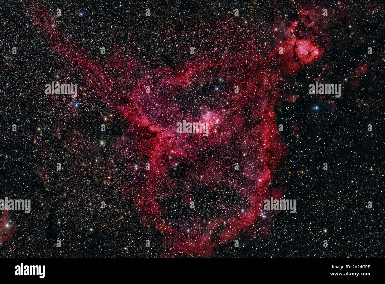 IC 1805, cuore nebulosa. Foto Stock
