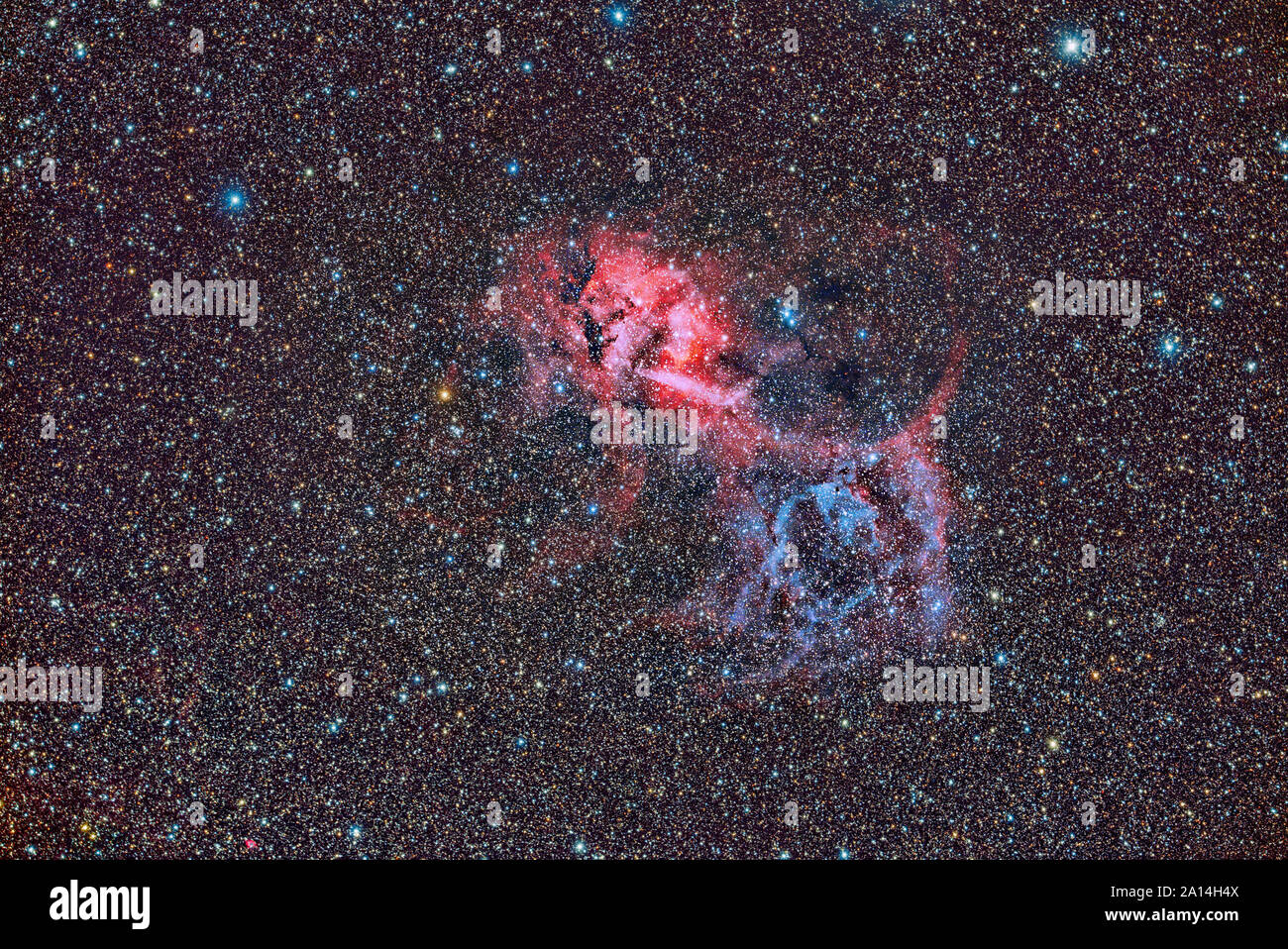 SH2-132, il leone nebulosa. Foto Stock