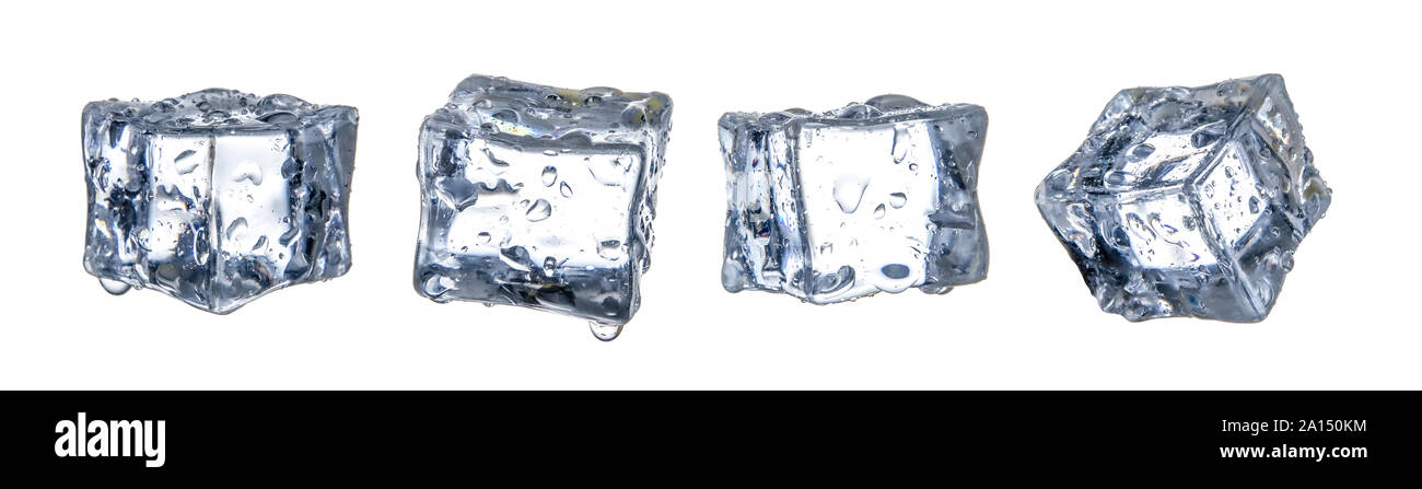 cubo di ghiaccio isolato, oggetto lucido freddo Foto Stock