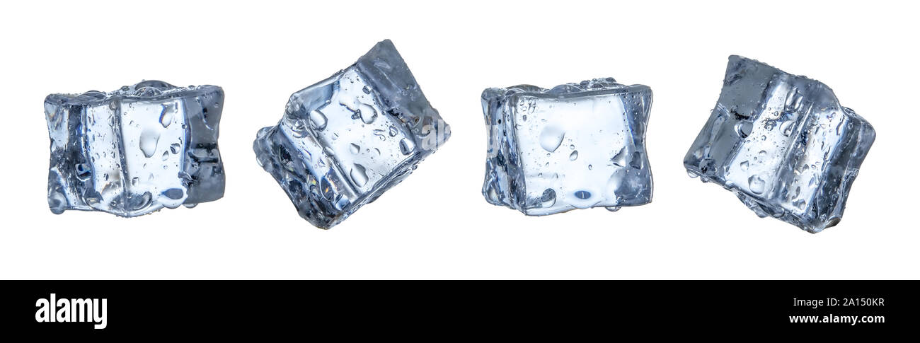cubo di ghiaccio isolato, oggetto lucido freddo Foto Stock