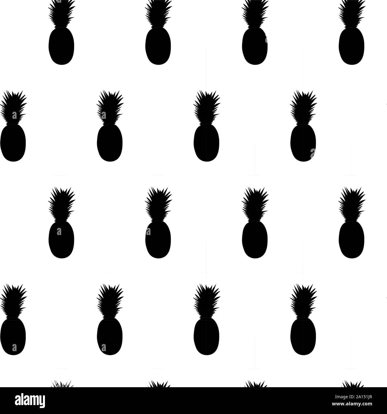 Ananas seamless pattern. Frutta nero su bianco. Sfondo può essere utilizzato in biglietti di auguri, poster, volantini, banner, ulteriore disegno etc. Illustrazione Vettoriale. EPS10 Illustrazione Vettoriale