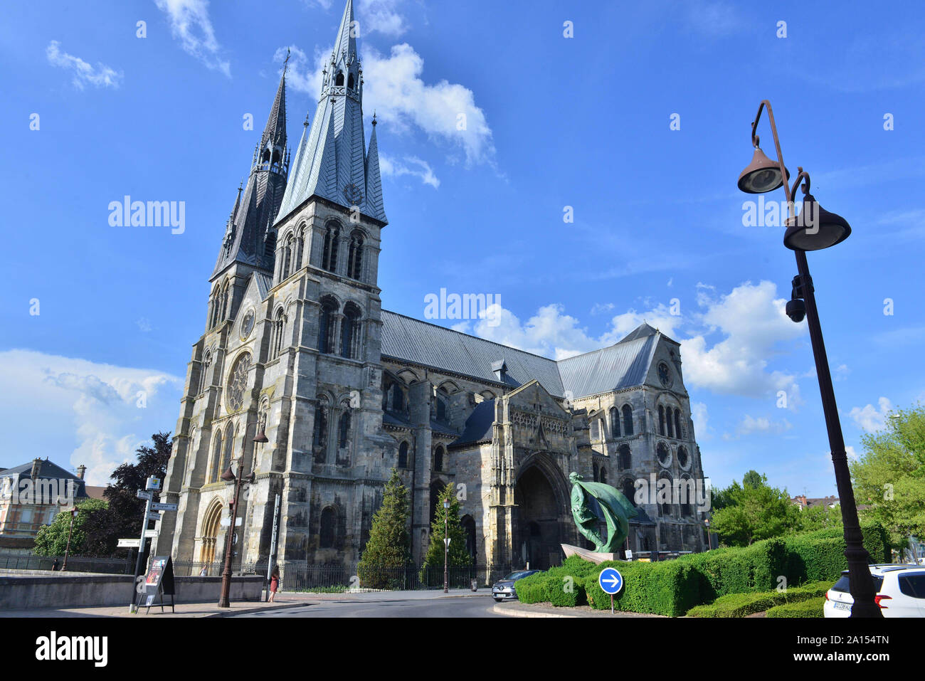 Chalons en Champagne (Francia nord-orientale): Notre-Dame-en-Vaux Cattedrale. La chiesa della Collegiata è registrato come sito del Patrimonio Mondiale dell'UNESCO e a N Foto Stock
