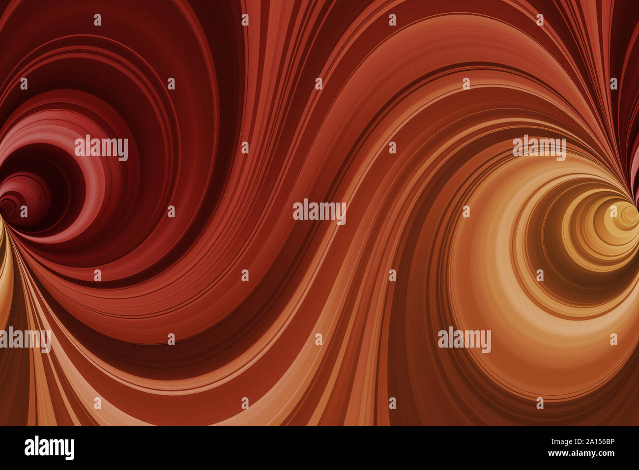 Rosso, arancione e giallo le linee a spirale, abstract sfondo fantasy, modello senza giunture Foto Stock