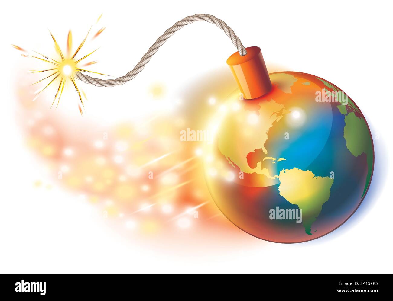 Il riscaldamento globale concetto, planet è sul fuoco Illustrazione Vettoriale