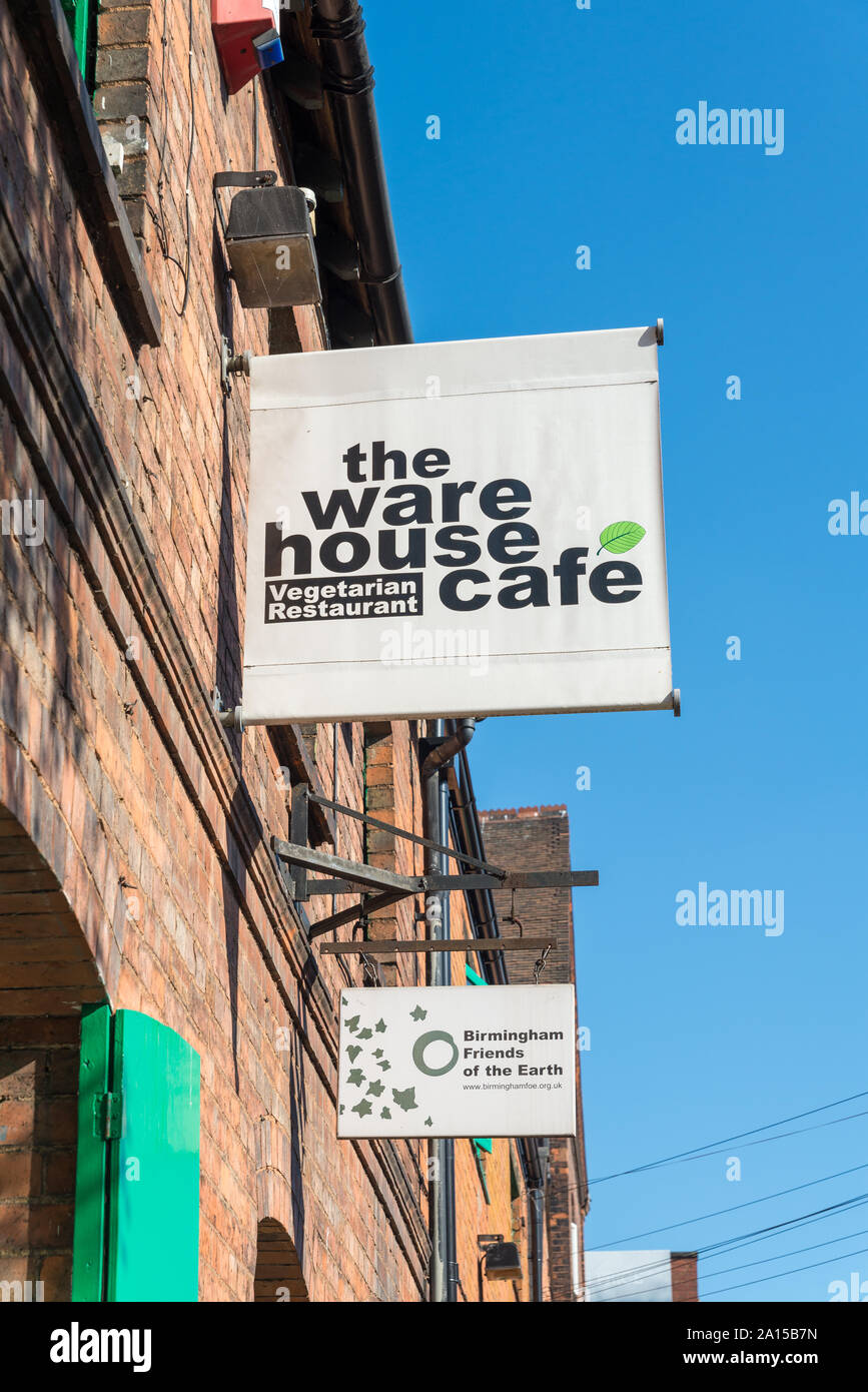 Il magazzino cafe ristorante vegetariano in Digbeth, Birmingham, Regno Unito Foto Stock
