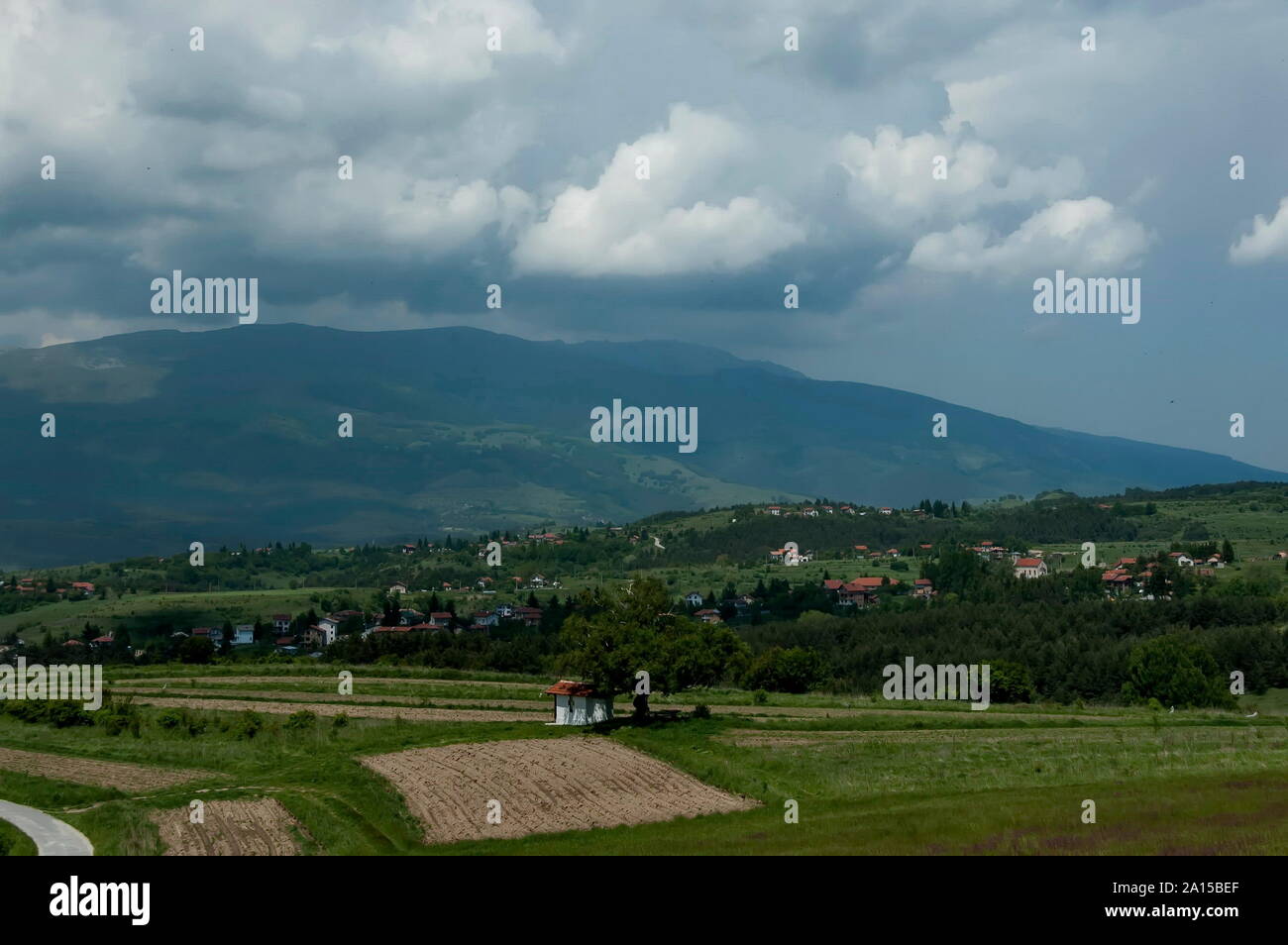 Sul monte Vitosha, guardare dal plana, Bulgaria Foto Stock