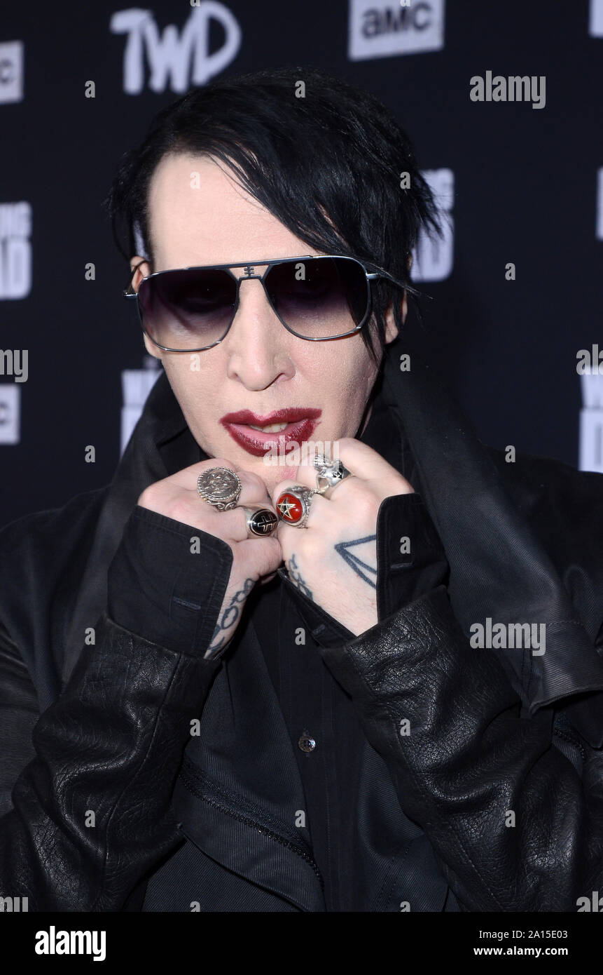 Settembre 23, 2019, Los Angeles, CA, Stati Uniti d'America: LOS ANGELES - Sep 23: Marilyn Manson al ''The Walking Dead'' stagione 10 Premiere evento presso la leva TCL teatro cinese il 23 settembre 2019 a Los Angeles, CA (credito Immagine: © Kay Blake/ZUMA filo) Foto Stock