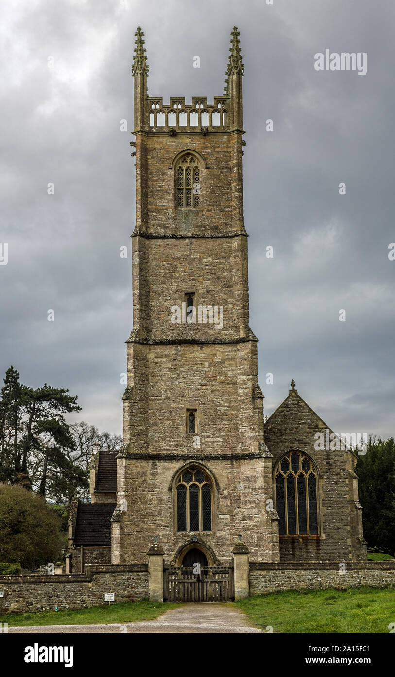 St Leonards Chiesa torre Tortworth Gloucestershire in Inghilterra Foto Stock