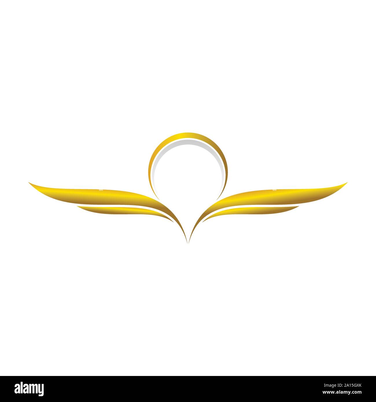 Celeste alato Golden Swoosh simbolo vettore Logo grafico del modello di progettazione Illustrazione Vettoriale