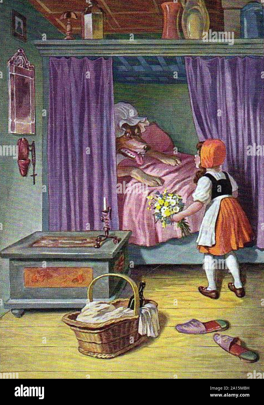 LITTLE Red Riding Hood con la sua "nonna" lupo Foto Stock