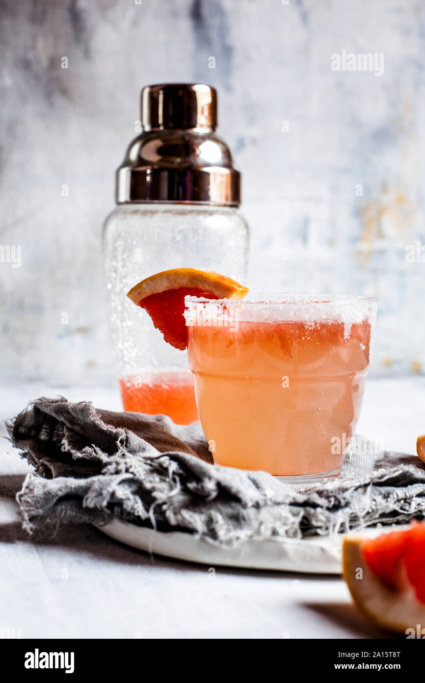 Mexican Paloma drink in sale di vetro bordata Foto Stock
