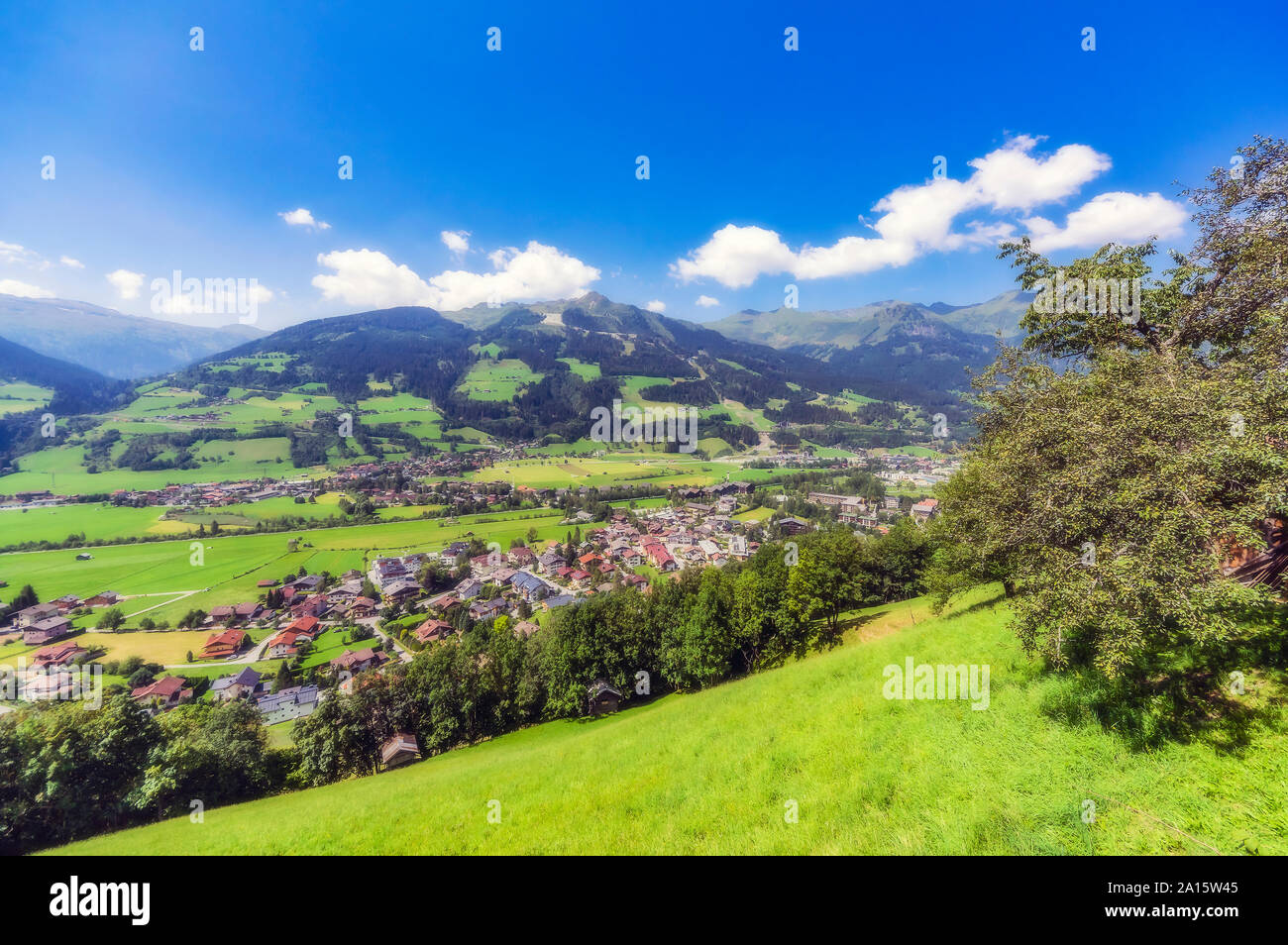 Salisburgo, Austria Membro, vista dal sentiero escursionistico tra Bad Hofgastein e Bad Gastein Foto Stock