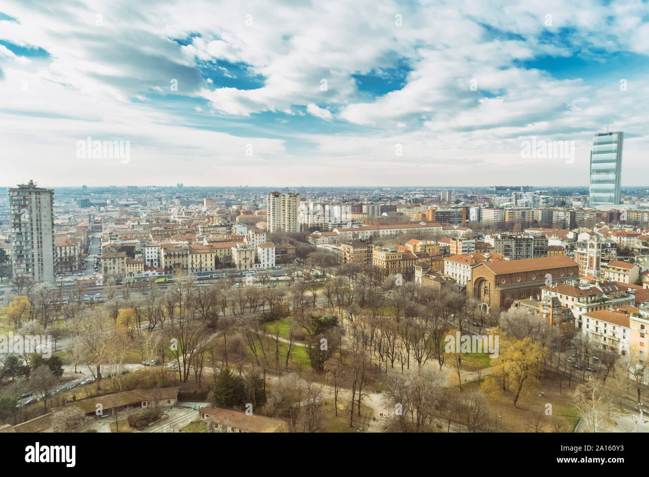 Cityscape, Milano, Italia Foto Stock