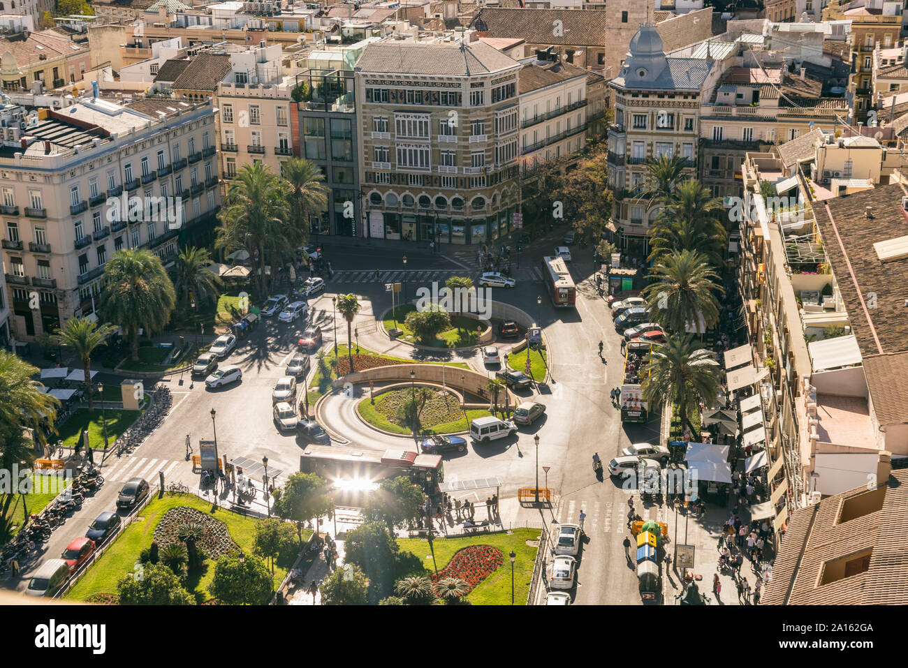 Plaça de la Reina visto dalla Cattedrale di Valencia, Valencia, Spagna Foto Stock