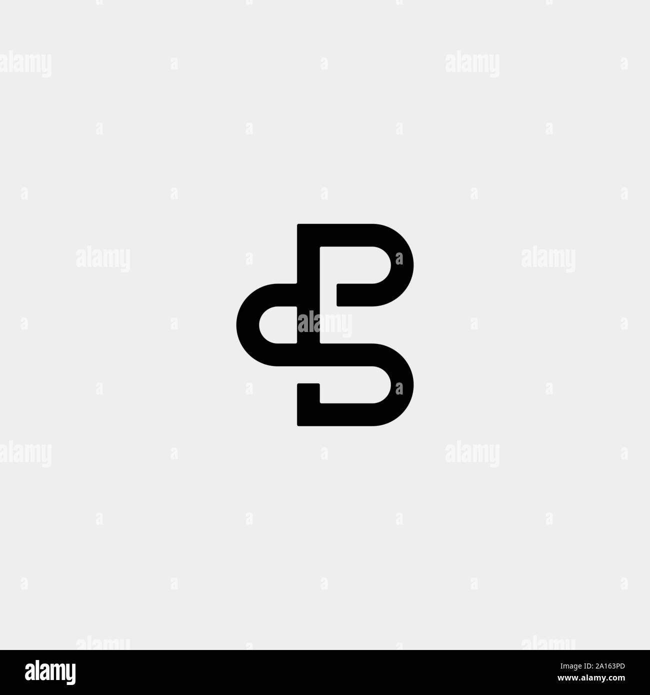 Lettera PS SB B BS Logo Design semplice ed elegante di vettore Illustrazione Vettoriale