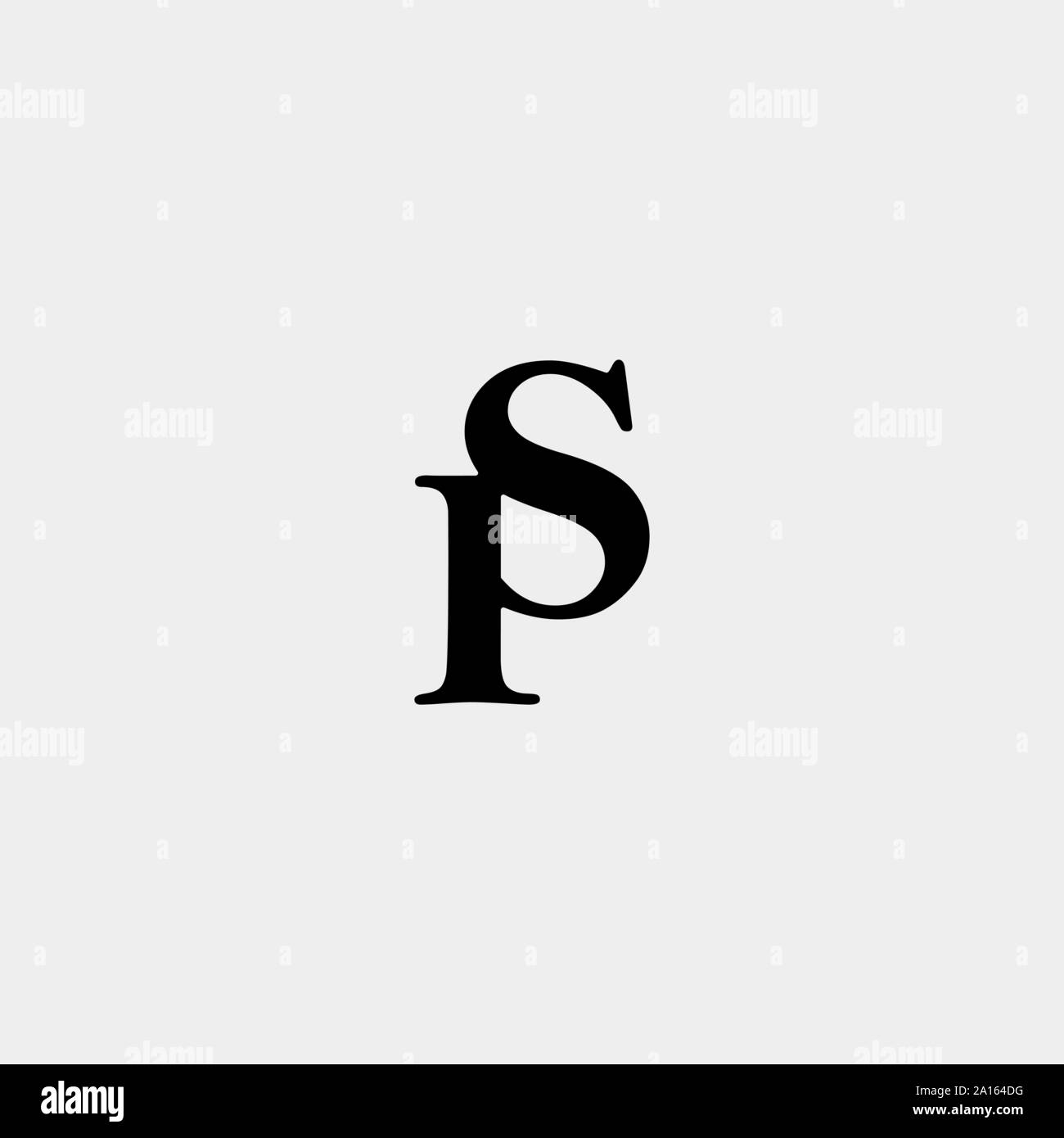 Lettera S P PS SP Logo Design semplice ed elegante di vettore Illustrazione Vettoriale