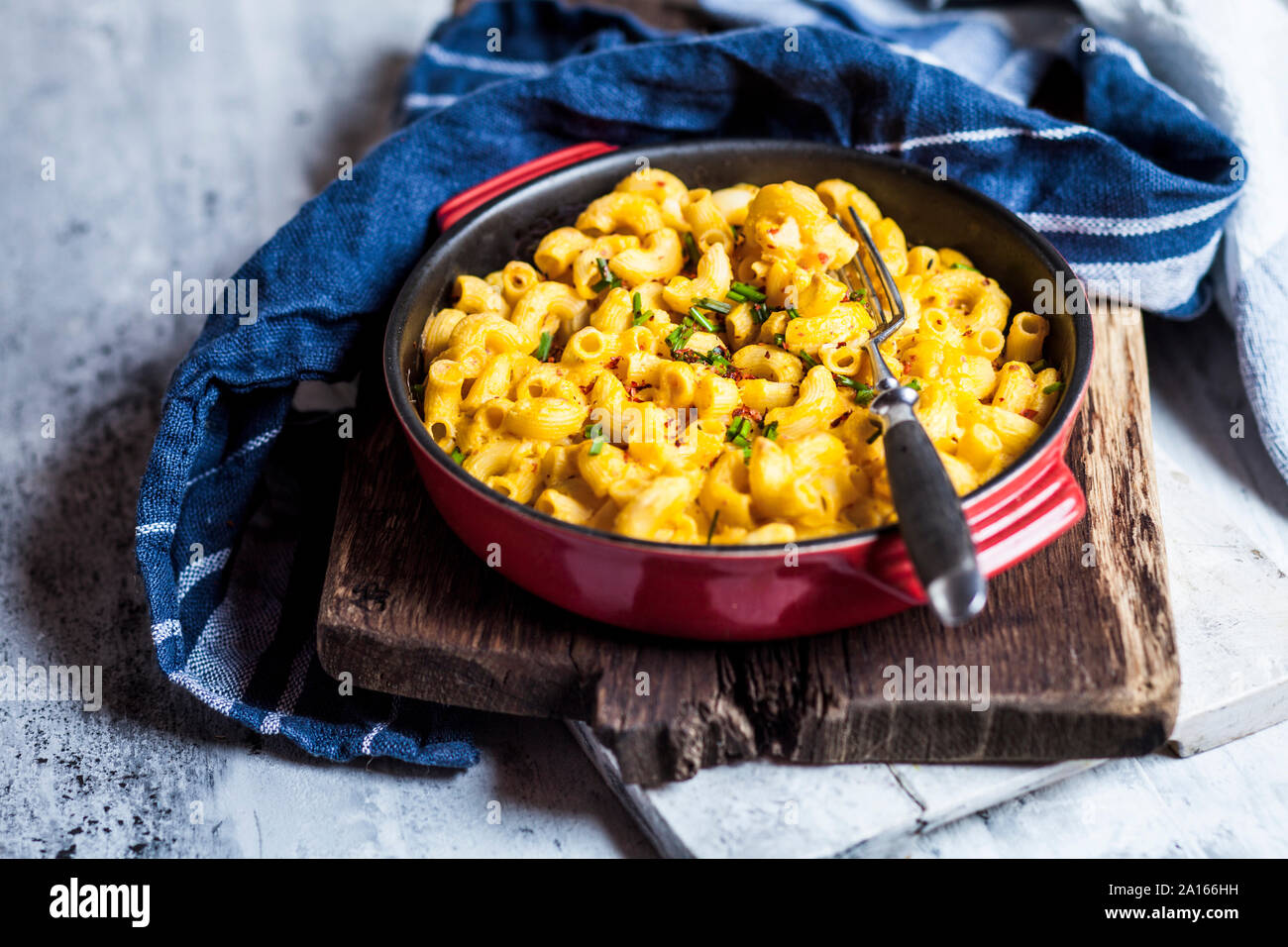 Vegan maccheroni e formaggio Foto Stock