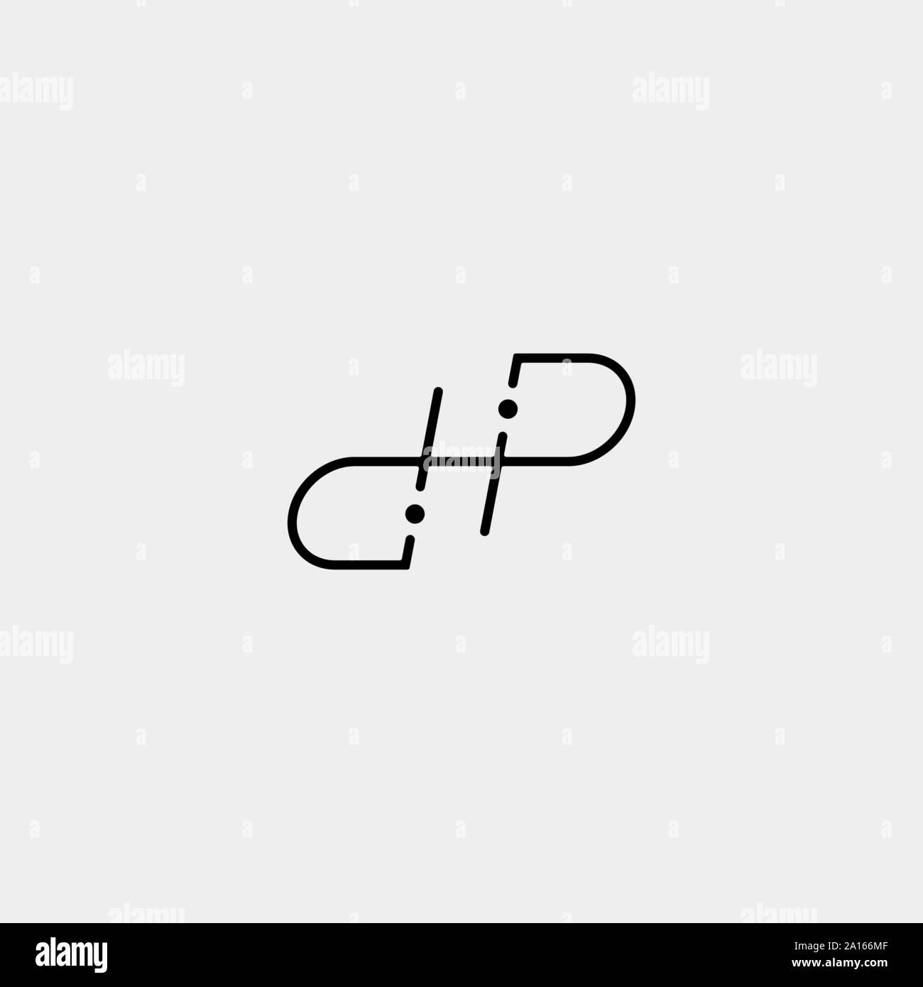 Lettera DP PD DHP Logo Design semplice ed elegante di vettore Illustrazione Vettoriale