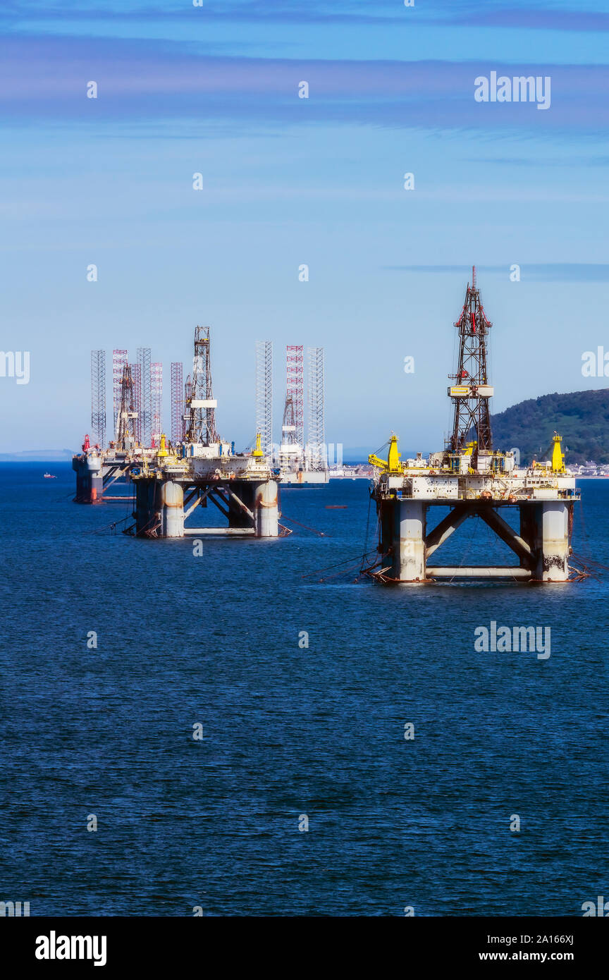 Regno Unito, Scozia, Invergordon, piattaforme petrolifere Foto Stock