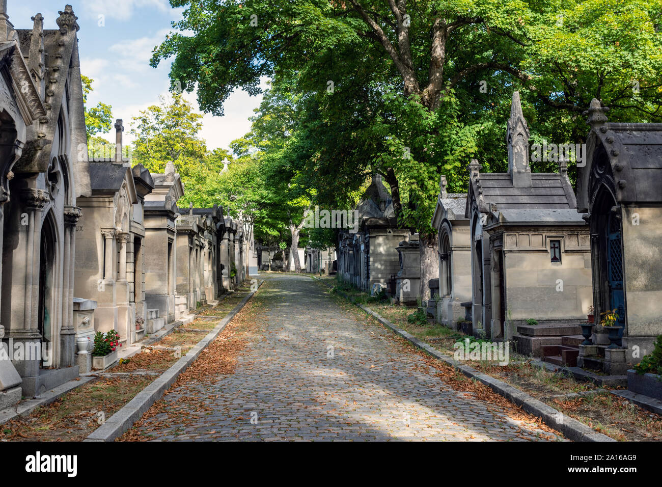 Tombe nel cimitero di Pere Lachaise - Parigi, Francia Foto Stock