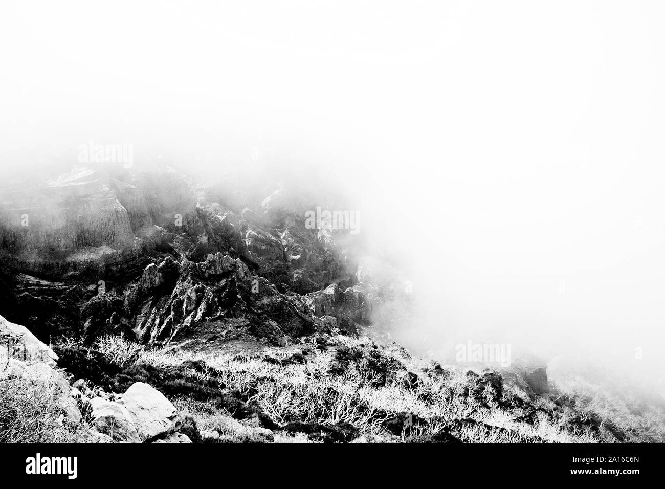 Creepy e inquietante scena in bianco e nero Foto Stock
