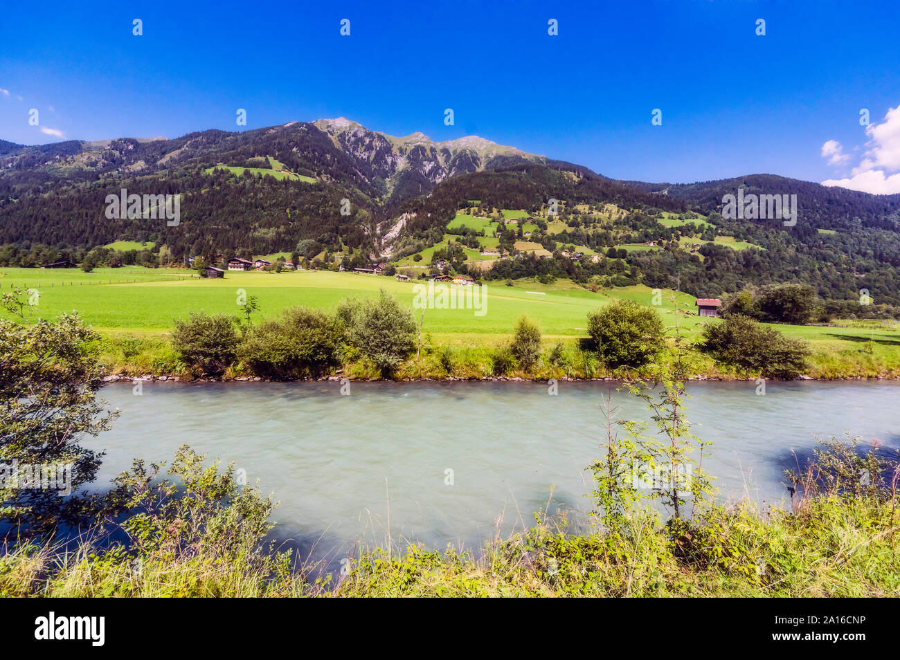 Salisburgo, Austria Membro, Bad Hofgastein, paesaggio e Gateiner Ache Foto Stock