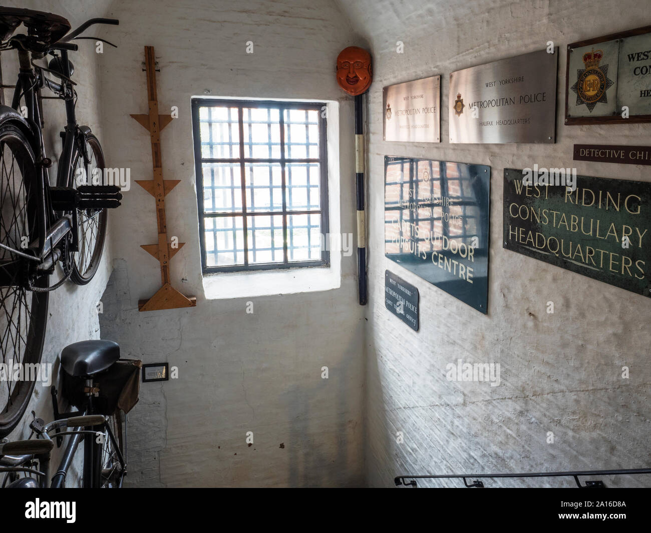 Interno della prigione e il Museo della polizia in Ripon North Yorkshire, Inghilterra Foto Stock