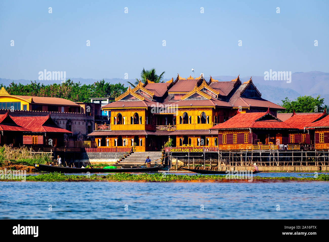 Heritage Lodge, Nyaung Shwe, Lago Inle, Stato Shan, Myanmar Foto Stock