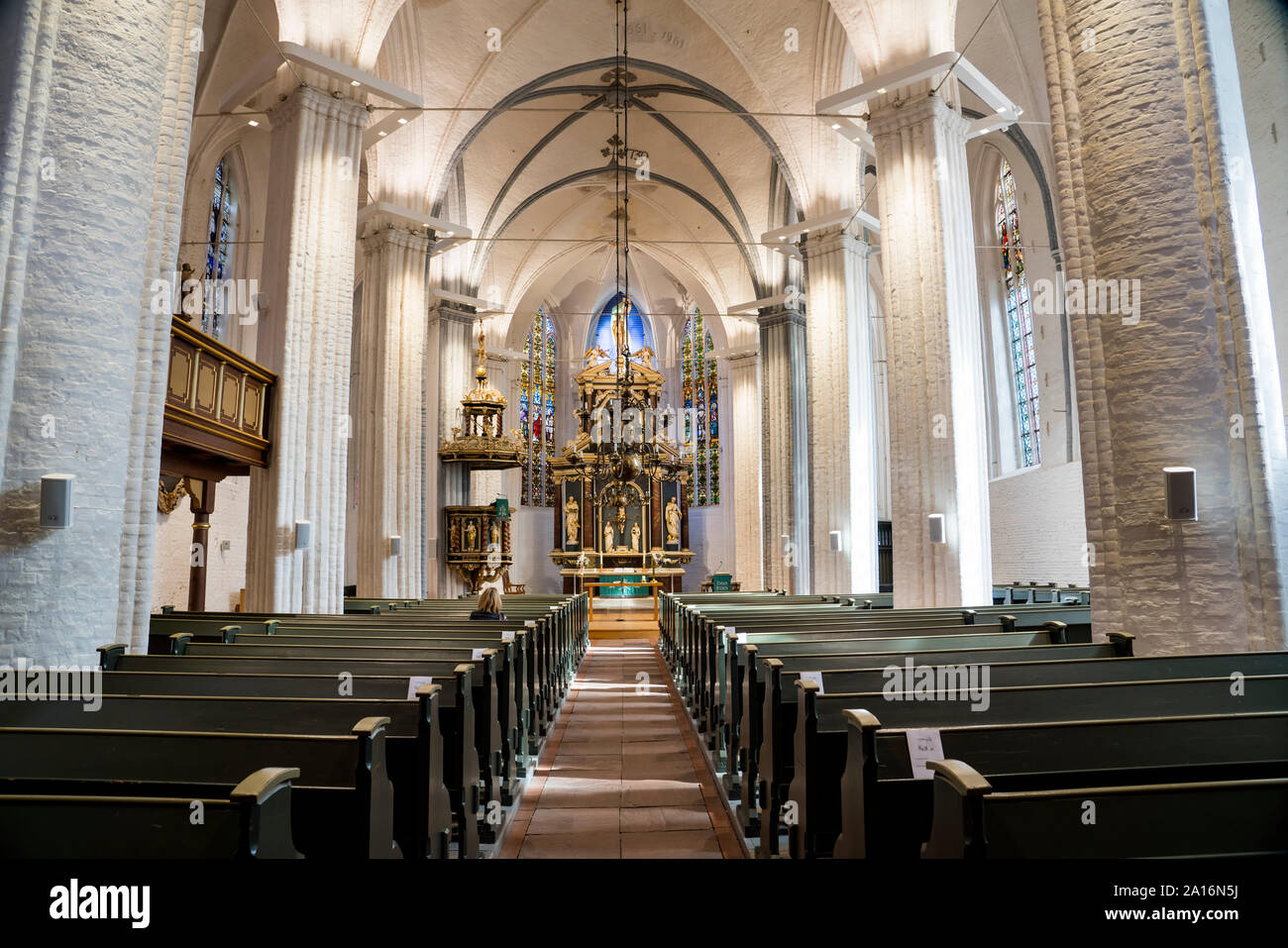Vista interna, St Wilhadi-Church, Stade, Bassa Sassonia, Germania, Europa Foto Stock