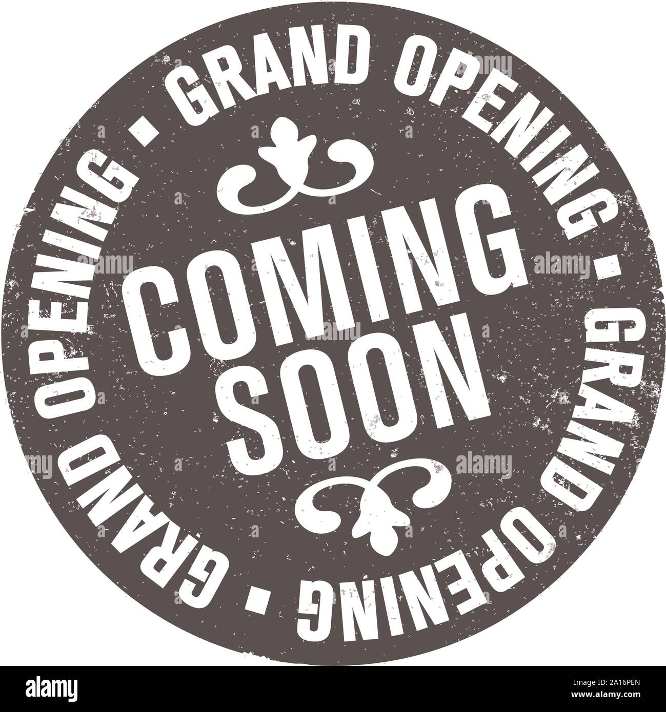 Grungy round GRAND OPENING PROSSIMAMENTE timbro di gomma stampa illustrazione vettoriale Illustrazione Vettoriale