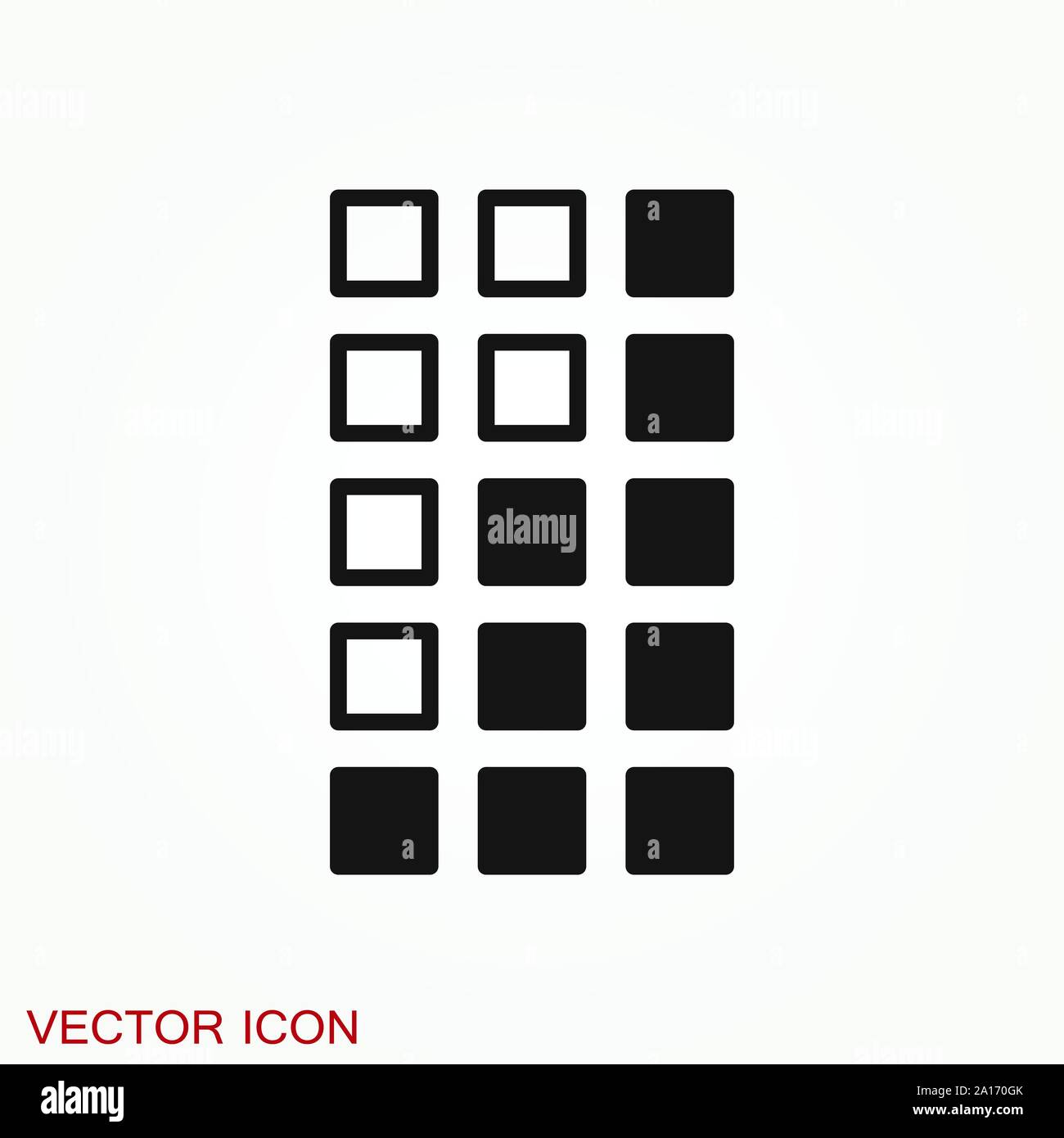 Grafico e icona diagramma. Analisi e simboli aziendali. Illustrazione Vettoriale