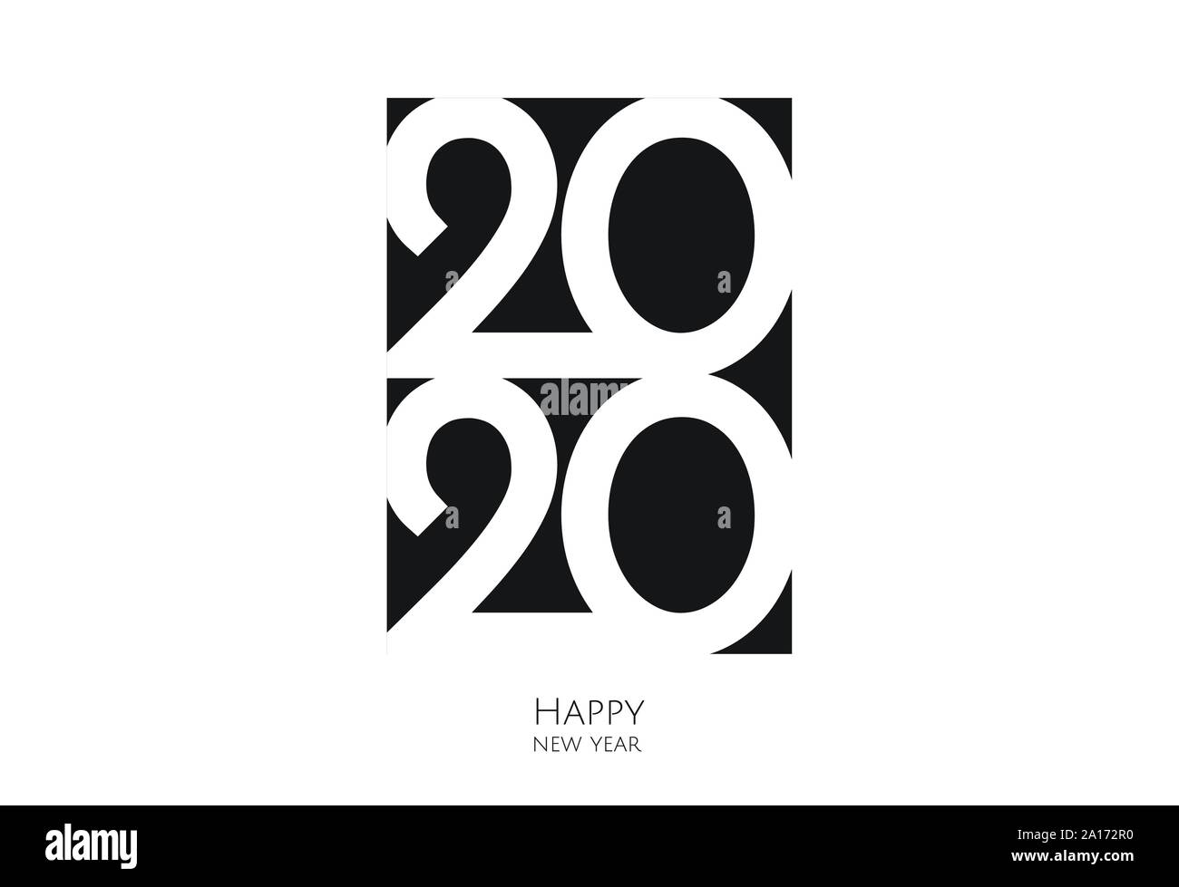 Felice Anno Nuovo 2020 design di testo. Brochure del modello di progettazione, la scheda banner. Illustrazione Vettoriale