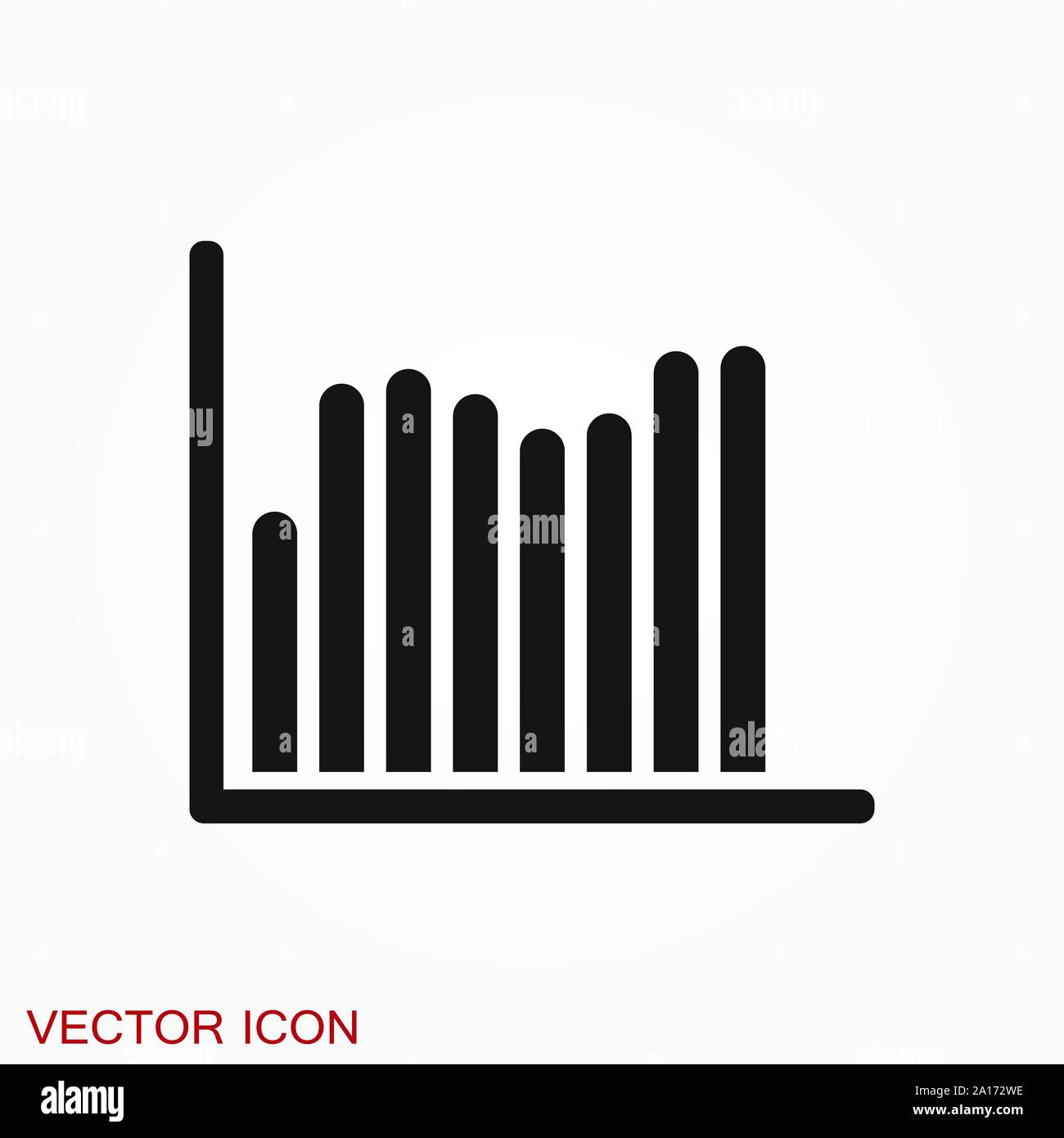 Grafico e icona diagramma. Analisi e simboli aziendali. Illustrazione Vettoriale